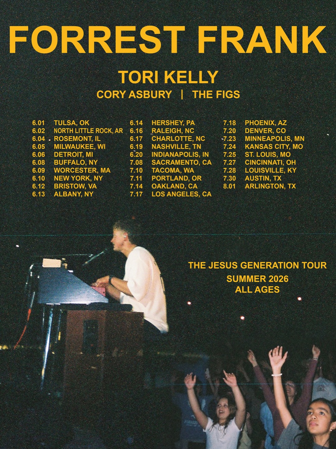 Tori Kelly The Jesus Generation Tour Poster 2026